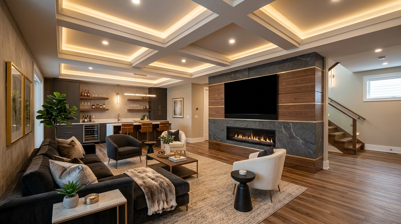 Custom basement renovation